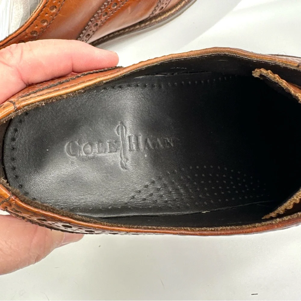 Cole Haan X Nike Air Madison British Tan Leather Wingtip Oxfords Size 8.5